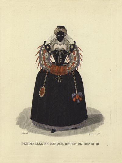 Ung dam i en mask, regeringstid av Henry III av Frankrike av French School