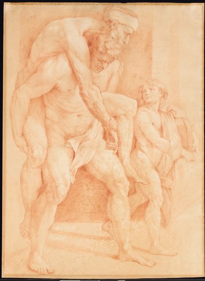 Ung man räddar sin far, efter Raphael av French School