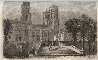 Cathedrale Notre-Dame (Notre Dame) de Laon (1150-1180), Aisne - gravyr i ""History of France"" av Victor Duruy (1811-1894) - 1882 av French School