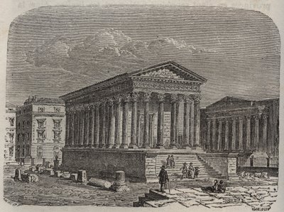 Carree de Nimes omslag - Frankrike, Languedoc-Roussillon, Gard - gravyr i "" Histoire de France"" av Victor Duruy (1811-1894) - 1882 av French School