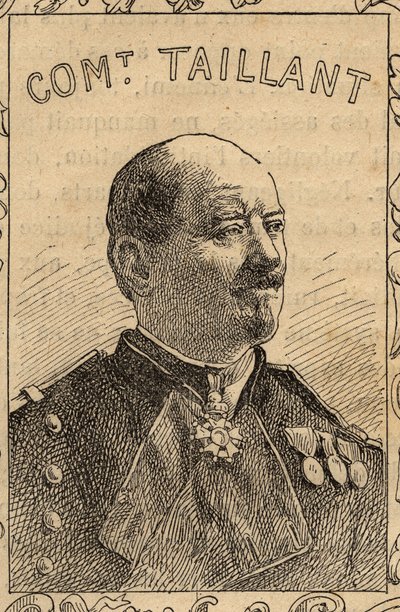 porträtt av den franske befälhavaren Pierre Taillant - 1870-71 (gravyr) av French School