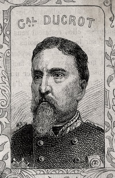 porträtt av den franske generalen Auguste-Alexandre Ducrot - 1870-71 (gravyr) av French School