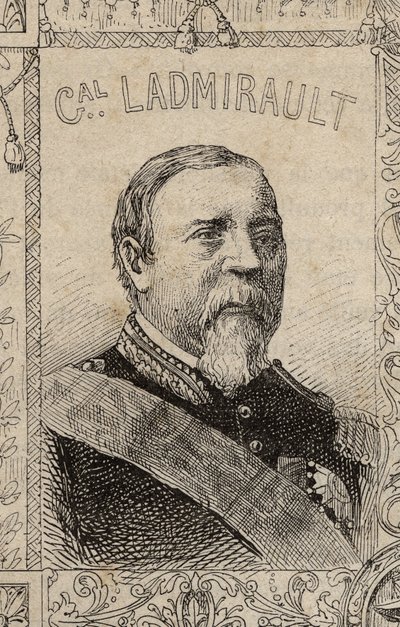 porträtt av den franske generalen Paul de Ladmirault - 1870-71 (gravyr) av French School