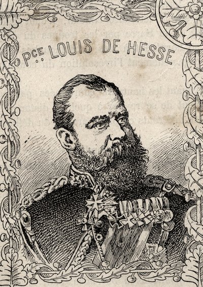 porträtt av storhertigen av Hessen Ludvig IV av Hesse - 1870-71 (gravyr) av French School