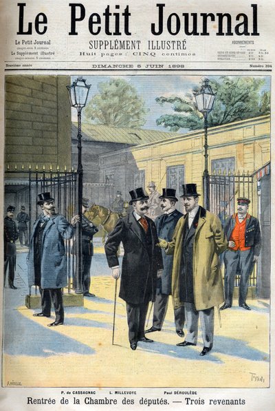 återöppning av deputeradekammaren, illustration i ”Le Petit Journal” 5 juni av French School