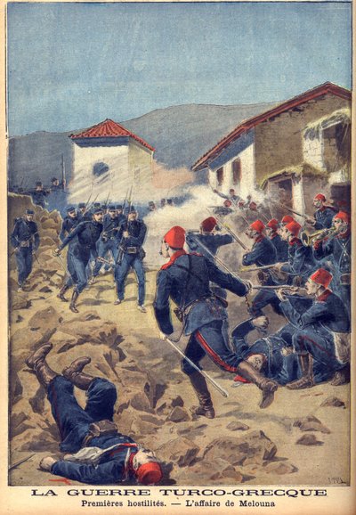 det grekisk-turkiska kriget 1897 (trettiodagarskriget) - En av de första striderna i Thessalien av French School