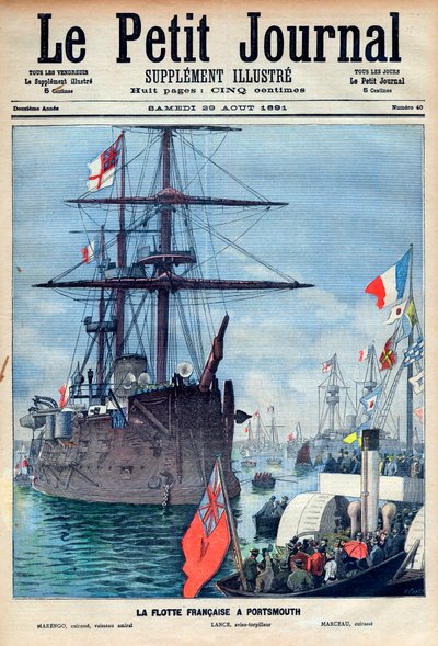 den franska flottan i Portsmouth: flaggskeppet "Marengo", l
