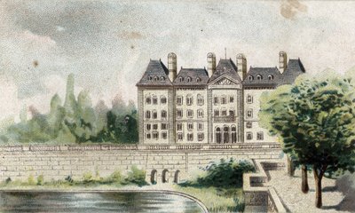 utsikt över slottet Meudon (Seine och Oise). av French School