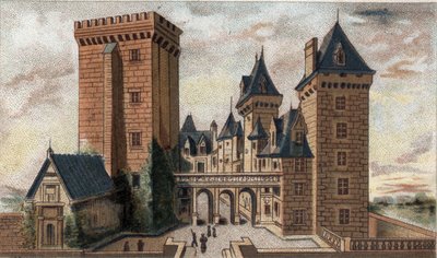 utsikt över slottet Pau (nedre Pyrenéerna). av French School