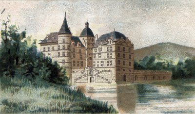 utsikt över slottet Vizille en Isere. av French School