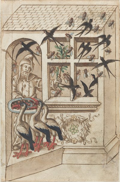 "Ha inte svalor under samma tak" [fol. 40 recto] av French early 16th Century