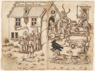"Vänd inte tillbaka när du kommer till slutet" [fol. 26 verso / 27 recto] av French early 16th Century