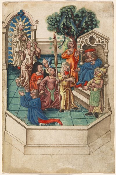 The Calumny of Apelles [fol. 6 raka] av French early 16th Century