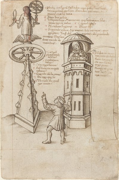 Möjlighetens staty, en förbipasserande och ånger [fol. 8r] av French early 16th Century
