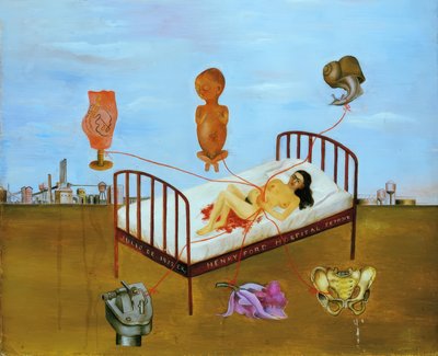 Henry Ford Hospital eller The Flying Bed av Frida Kahlo