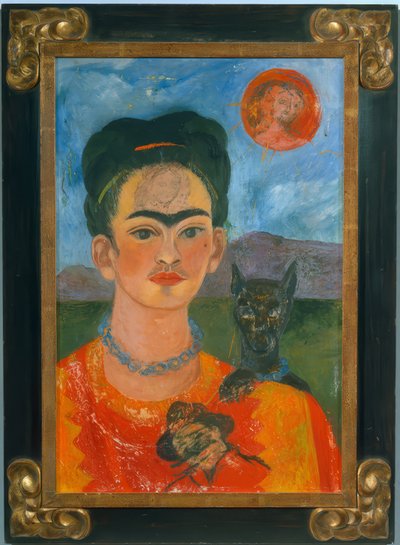 Självporträtt med porträttet av Diego på bröstet... av Frida Kahlo