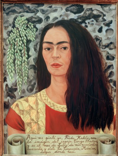 Självporträtt med utsläppt hår av Frida Kahlo