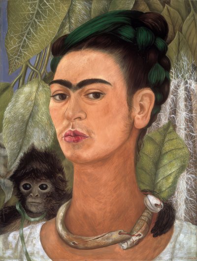 Självporträtt med apa av Frida Kahlo