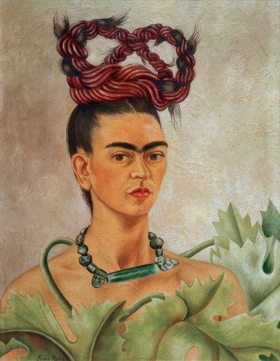 Självporträtt med platå av Frida Kahlo