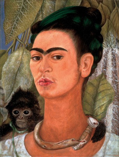 Självporträtt med apa av Frida Kahlo