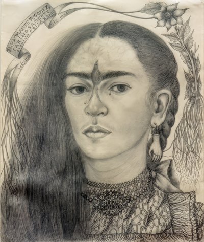 Självporträtt tillägnat Marte R. Gómez av Frida Kahlo