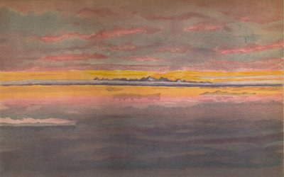 Solnedgång utanför Asiens norra kust, norr om Chatangas mynning, 1893, 1897 av Fridtjof Nansen