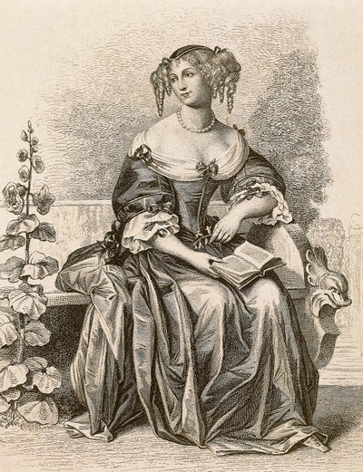 Porträtt av Madame de Sevigne av Friedrich (after) Bouterwek