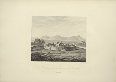 Peruanska monumentet på Canar, ritat av Gmelin, graverat av Bouquet, illustration från 