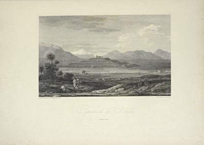 Pyramid of Cholula, ritad av Gmelin, illustration från "Views of the Cordilleras and Monuments of the Native Peoples of America" ​​av Alexander von Humboldt och Aime Bonpland av Friedrich Alexander Baron von (after) Humboldt