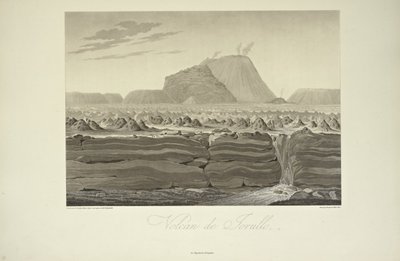 Volcano of Jorullo, tecknad av Gmelin, illustration från "Views of the Cordilleras and Monuments of the Native Peoples of America" ​​av Alexander von Humboldt och Aime Bonpland av Friedrich Alexander Baron von (after) Humboldt
