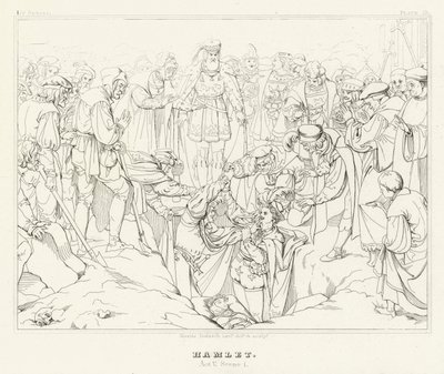 Hamlet, Akt V, Scen 1 (gravyr) av Friedrich August Moritz Retzsch