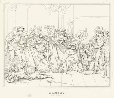 Hamlet, Akt V, Scen 2 (gravyr) av Friedrich August Moritz Retzsch