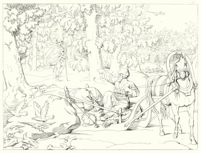 Illustration till Schillers Lied von der Glocke, eller Klockans sång (gravyr) av Friedrich August Moritz Retzsch