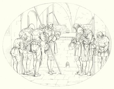 Illustration till Schillers Lied von der Glocke, eller Klockans sång (gravyr) av Friedrich August Moritz Retzsch