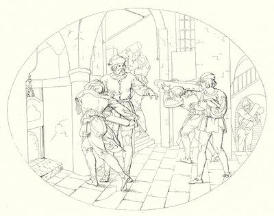 Illustration till Schillers Lied von der Glocke, eller Klockans sång (gravyr) av Friedrich August Moritz Retzsch