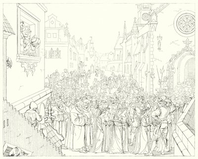 Illustration till Schillers Lied von der Glocke, eller The Song Of The Bell (gravyr) av Friedrich August Moritz Retzsch