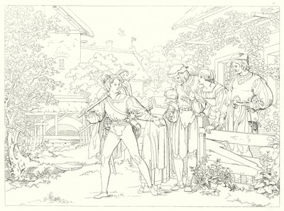 Illustration till Schillers Lied von der Glocke, eller Klockans sång (gravyr) av Friedrich August Moritz Retzsch