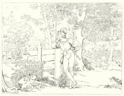 Illustration till Schillers Lied von der Glocke, eller Klockans sång (gravyr) av Friedrich August Moritz Retzsch