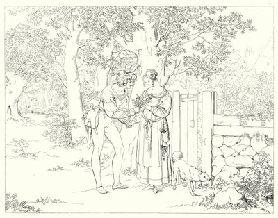 Illustration till Schillers Lied von der Glocke, eller Klockans sång (gravyr) av Friedrich August Moritz Retzsch