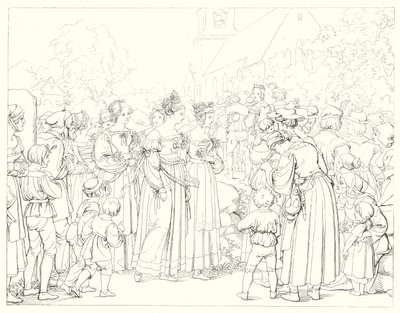 Illustration till Schillers Lied von der Glocke, eller Klockans sång (gravyr) av Friedrich August Moritz Retzsch