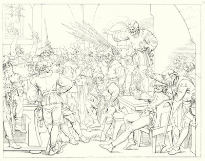 Illustration till Schillers Lied von der Glocke, eller Klockans sång (gravyr) av Friedrich August Moritz Retzsch