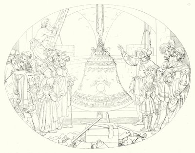 Illustration till Schillers Lied von der Glocke, eller Klockans sång (gravyr) av Friedrich August Moritz Retzsch