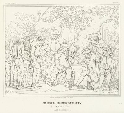 Kung Henrik IV, del II, akt III, scen 2 (gravyr) av Friedrich August Moritz Retzsch
