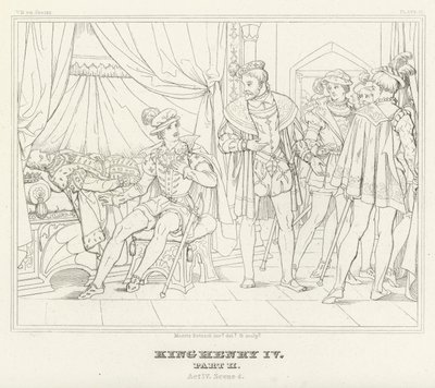 Kung Henrik IV, del II, akt IV, scen 4 (gravyr) av Friedrich August Moritz Retzsch