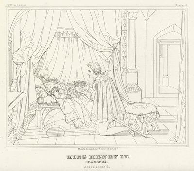 Kung Henrik IV, del II, akt IV, scen 4 (gravyr) av Friedrich August Moritz Retzsch