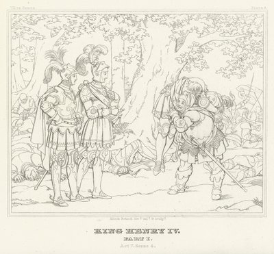 Kung Henrik IV, del I, akt V, scen 4 (gravyr) av Friedrich August Moritz Retzsch