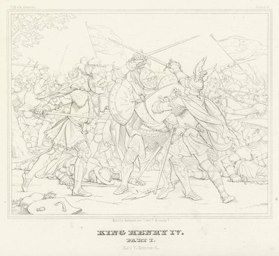 Kung Henrik IV, del I, akt V, scen 4 (gravyr) av Friedrich August Moritz Retzsch