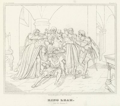 King Lear, akt III, scen 7 (gravyr) av Friedrich August Moritz Retzsch