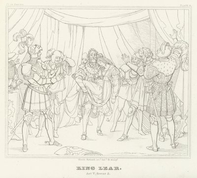King Lear, Akt V, Scen 3 (gravyr) av Friedrich August Moritz Retzsch