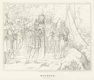Macbeth, Akt V, Scen 5 (gravyr) av Friedrich August Moritz Retzsch